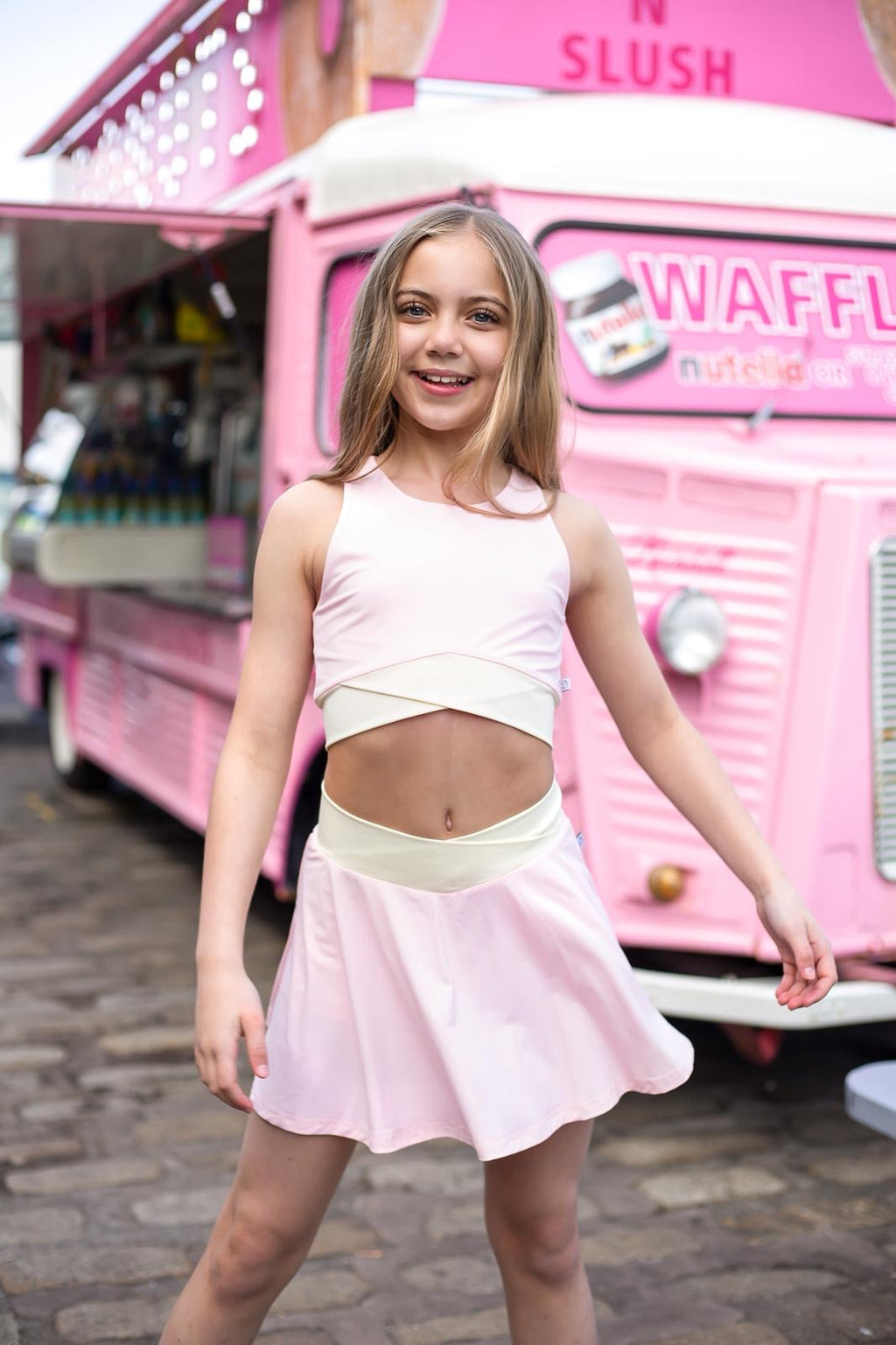 D by Dolly Baby Pink Skort and Crop Top