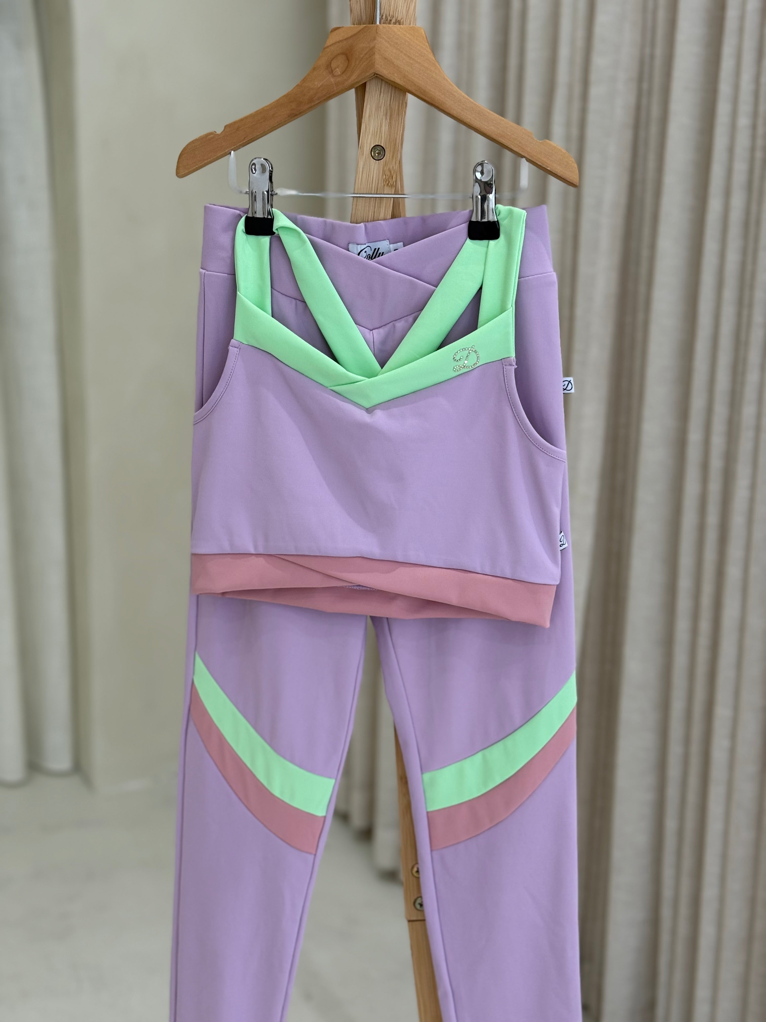 D by Dolly Pastel Lilac Leggings Set