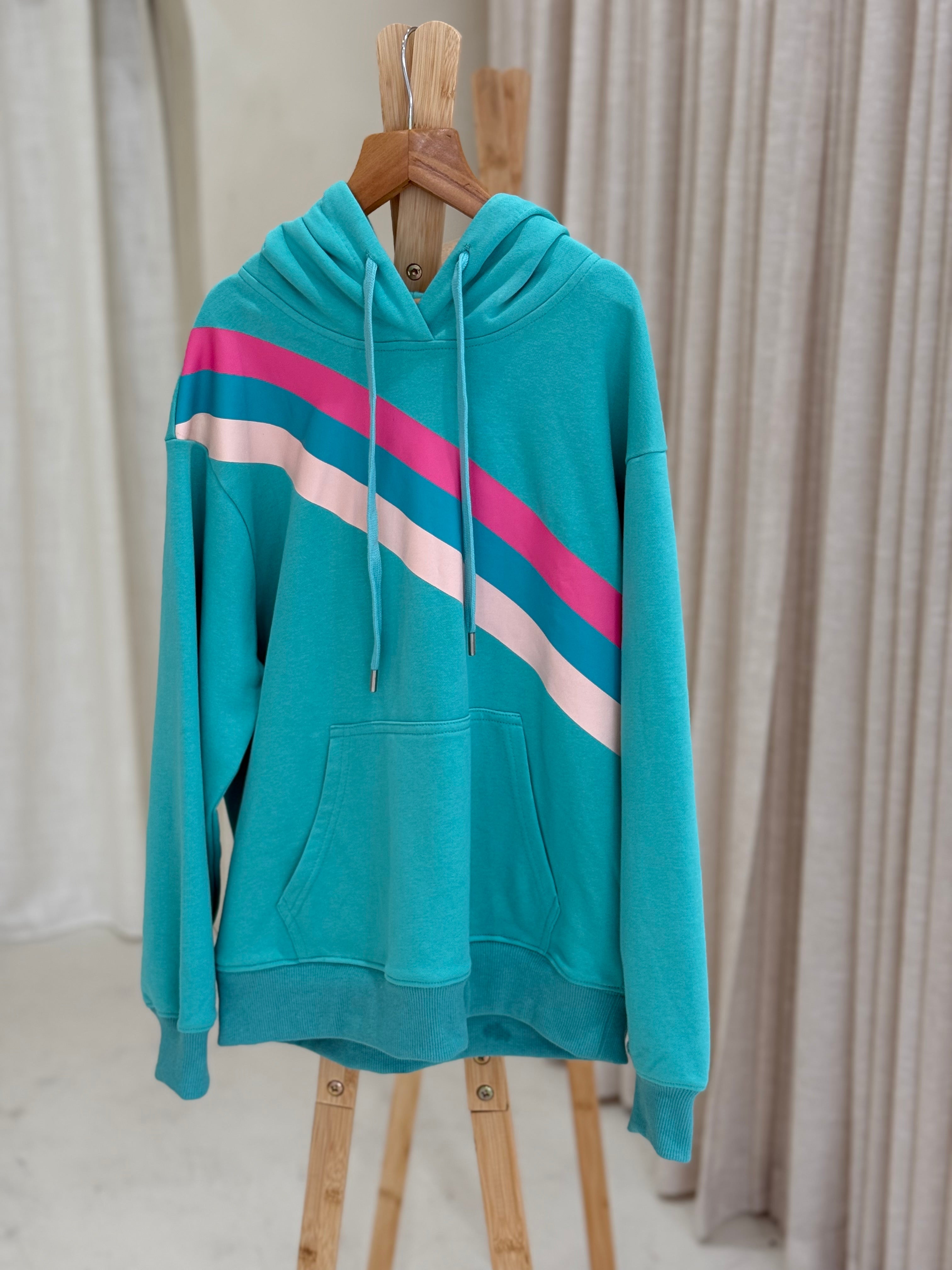 D by Dolly Aqua Girls Oversized Rainbow Jumper