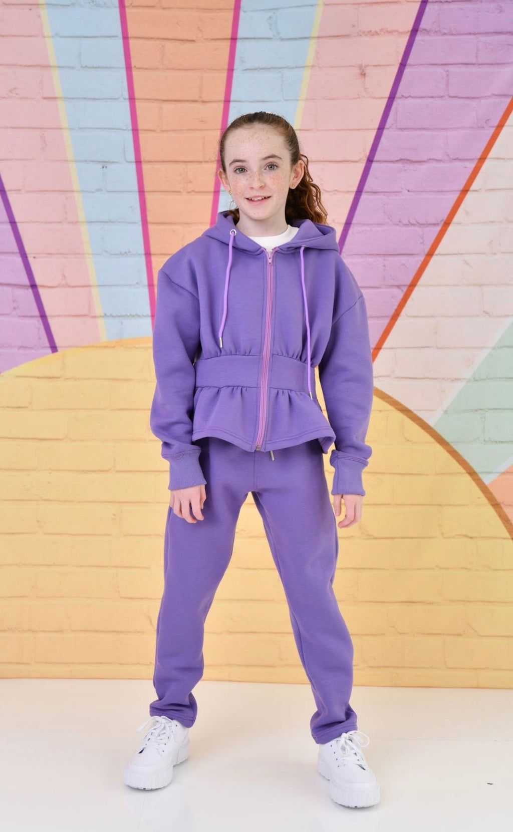 D by Dolly Girls Purple Peplum Hooded Jogger Set – Cosy Loungewear & Tracksuit | Ages 2-12 Years