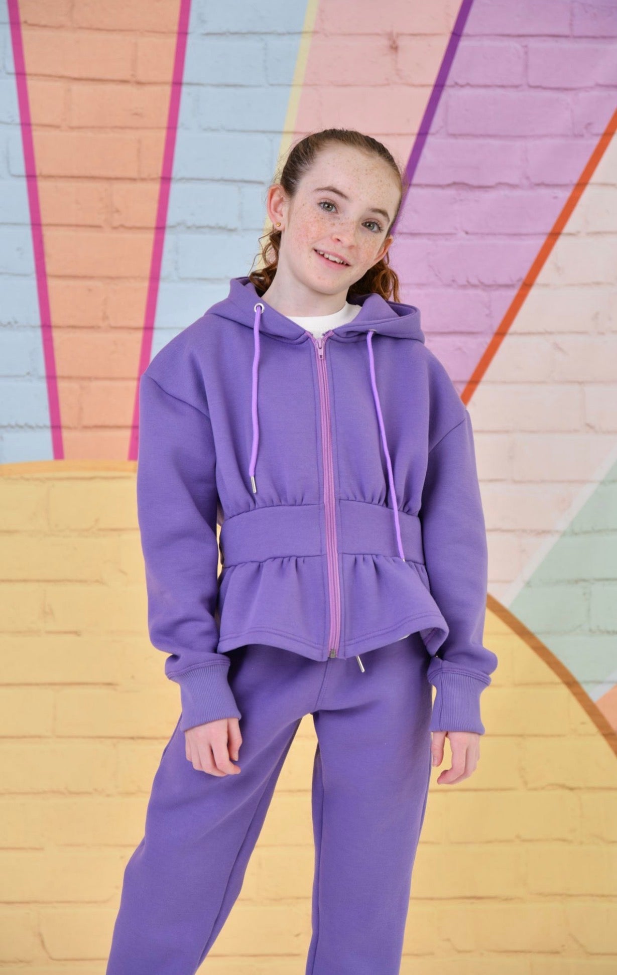 D by Dolly Girls Purple Peplum Hooded Jogger Set – Cosy Loungewear & Tracksuit | Ages 2-12 Years
