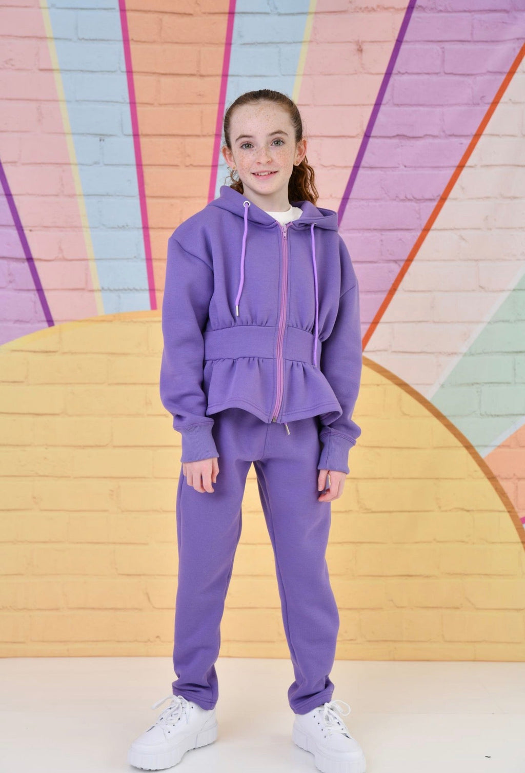 D by Dolly Girls Purple Peplum Hooded Jogger Set – Cosy Loungewear & Tracksuit | Ages 2-12 Years