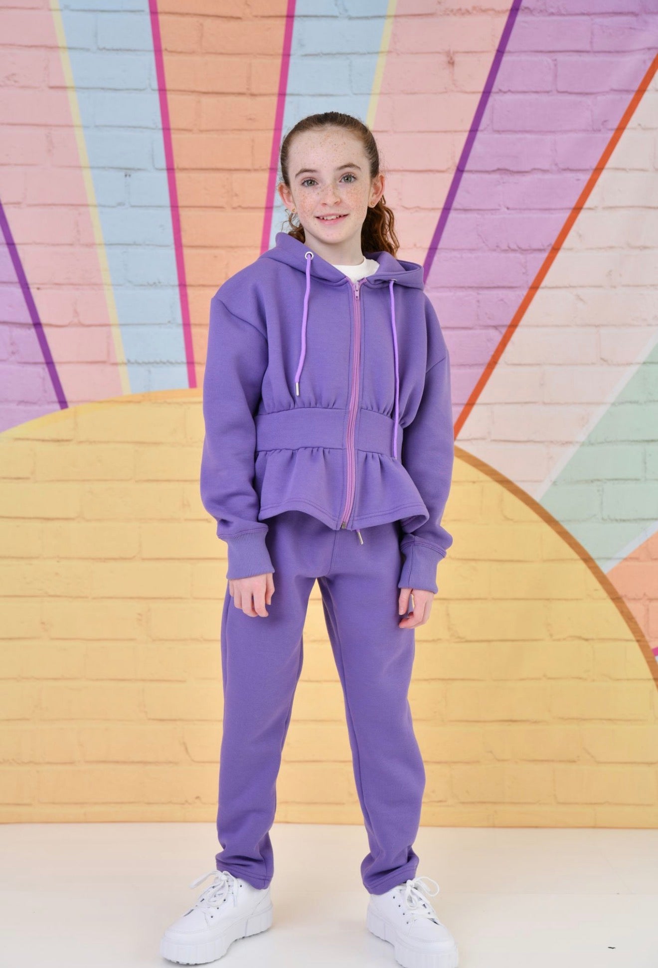 D by Dolly Girls Purple Peplum Hooded Jogger Set – Cosy Loungewear & Tracksuit | Ages 2-12 Years