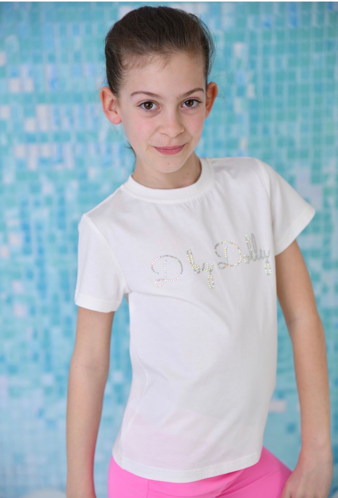D by Dolly Girls White D by Dolly T-Shirt – Stylish Kids Activewear & Casual Tee | Ages 2-12 Years