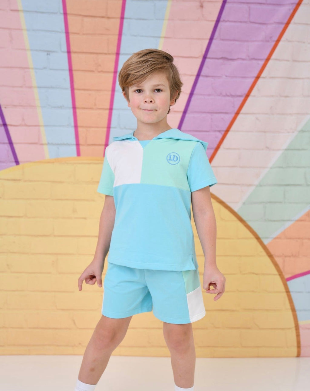 Little Dudes Boys Blue Hooded Shorts Set – Soft Summer Lounge Set | Ages 2-8 Years