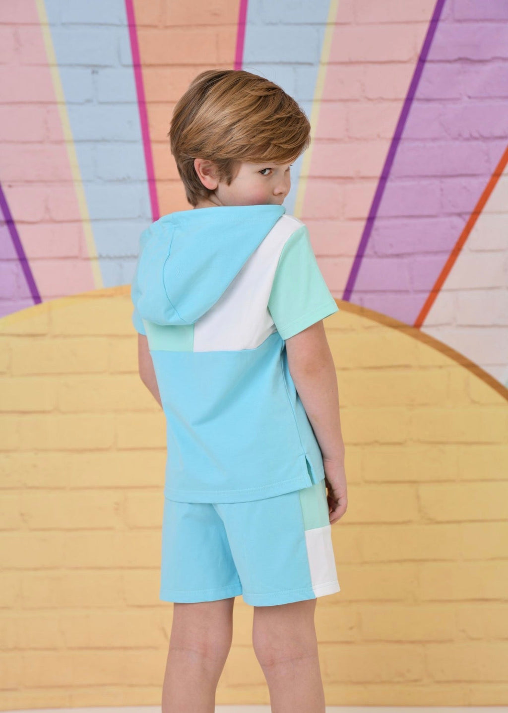 Little Dudes Boys Blue Hooded Shorts Set – Soft Summer Lounge Set | Ages 2-8 Years