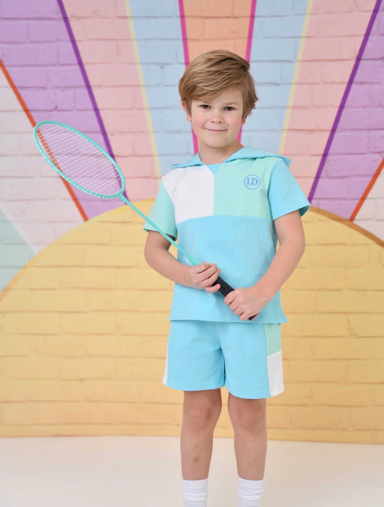 Little Dudes Boys Blue Hooded Shorts Set – Soft Summer Lounge Set | Ages 2-8 Years