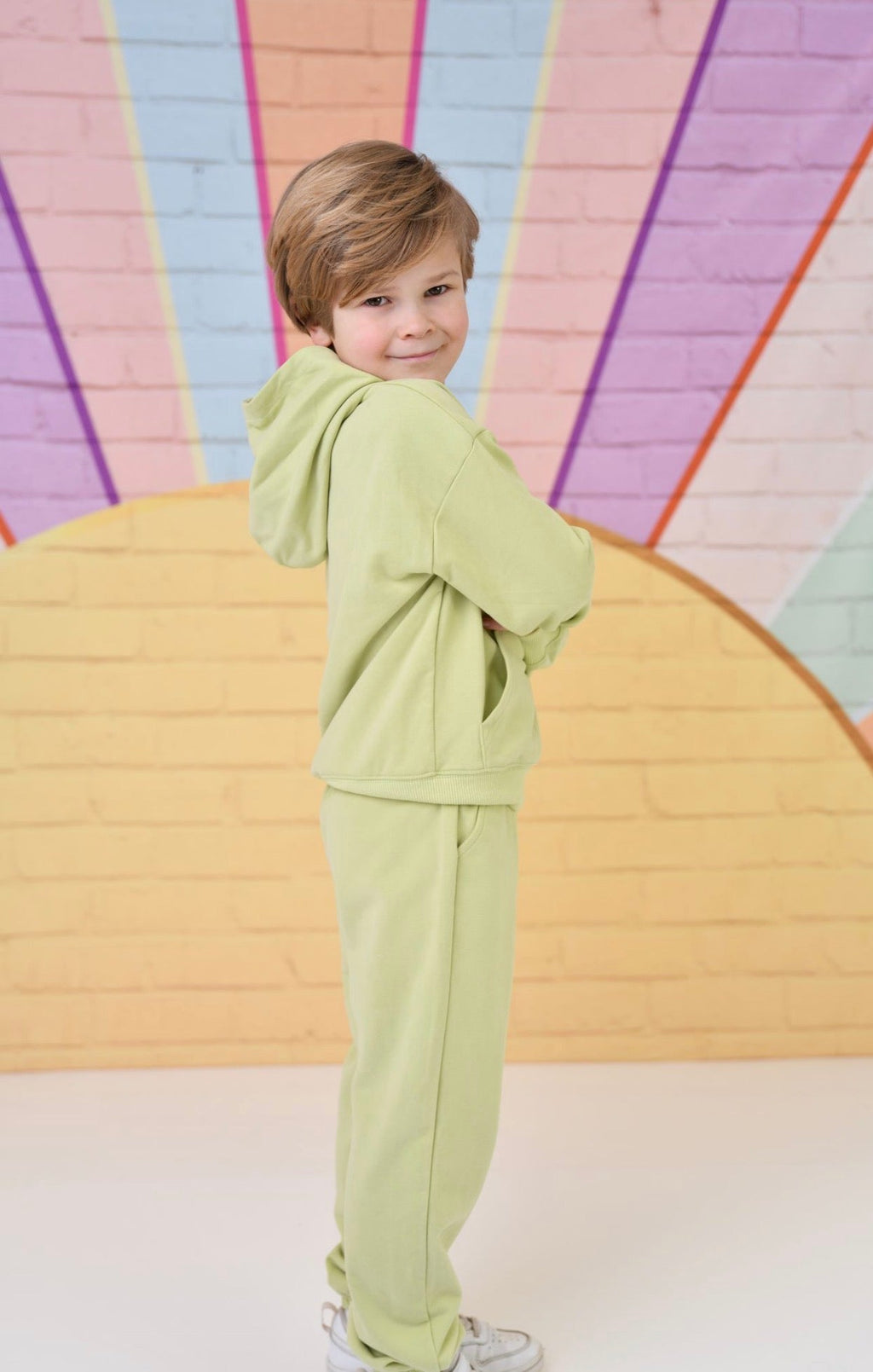 Little Dudes Boys Sage Green Hooded Jogger Set – Cosy Loungewear & Tracksuit | Ages 2-8 Years