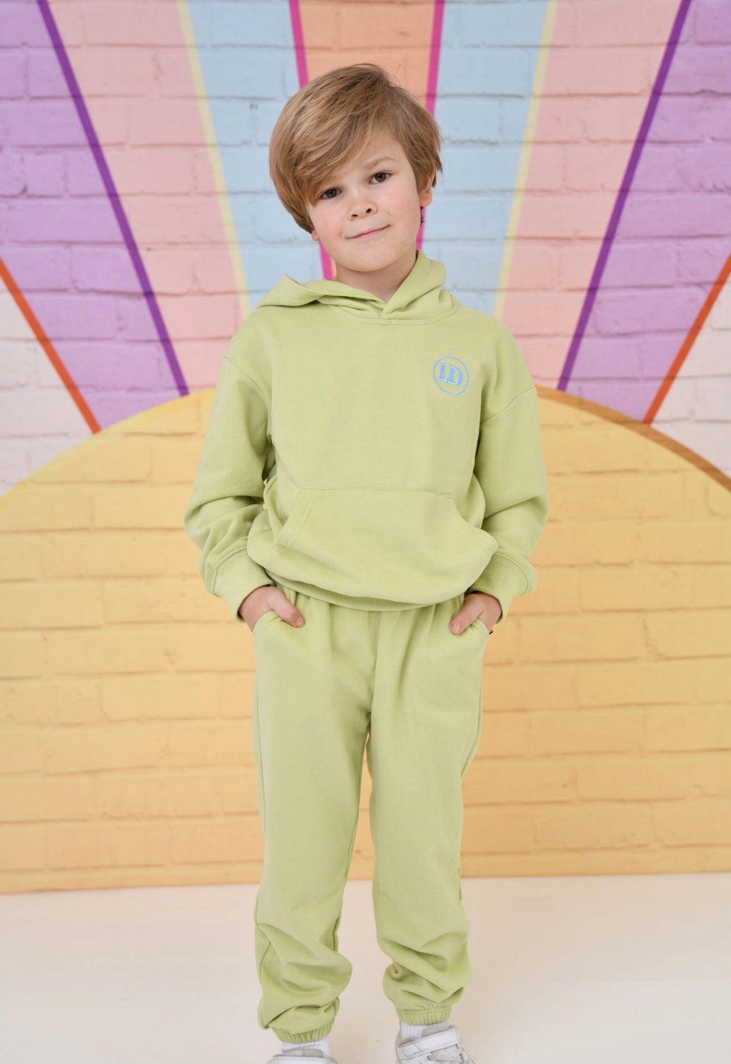 Little Dudes Boys Sage Green Hooded Jogger Set – Cosy Loungewear & Tracksuit | Ages 2-8 Years