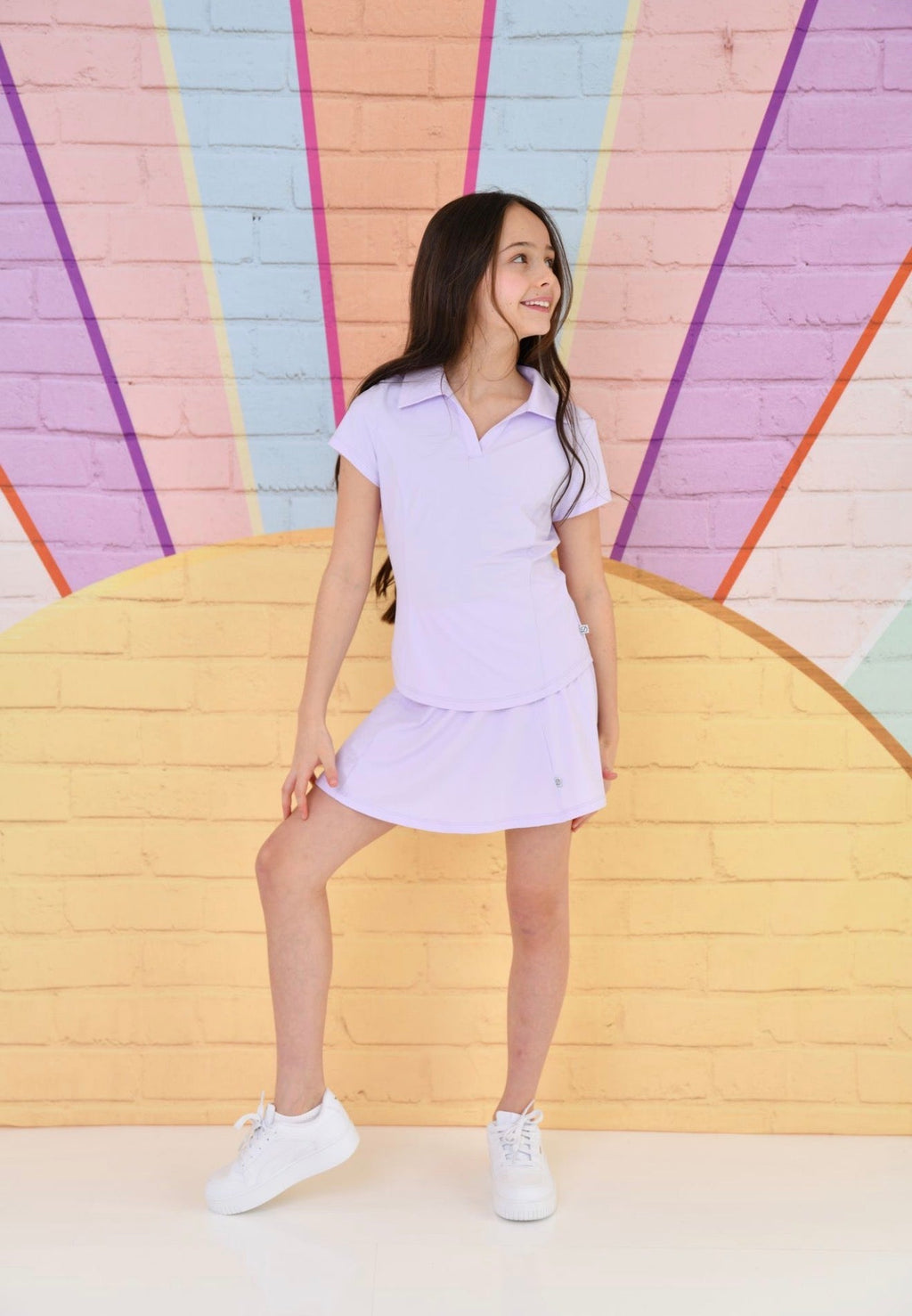 D by Dolly Girls Lilac Skort Set – Soft Activewear & Tennis Style Outfit | Ages 2-12 Years