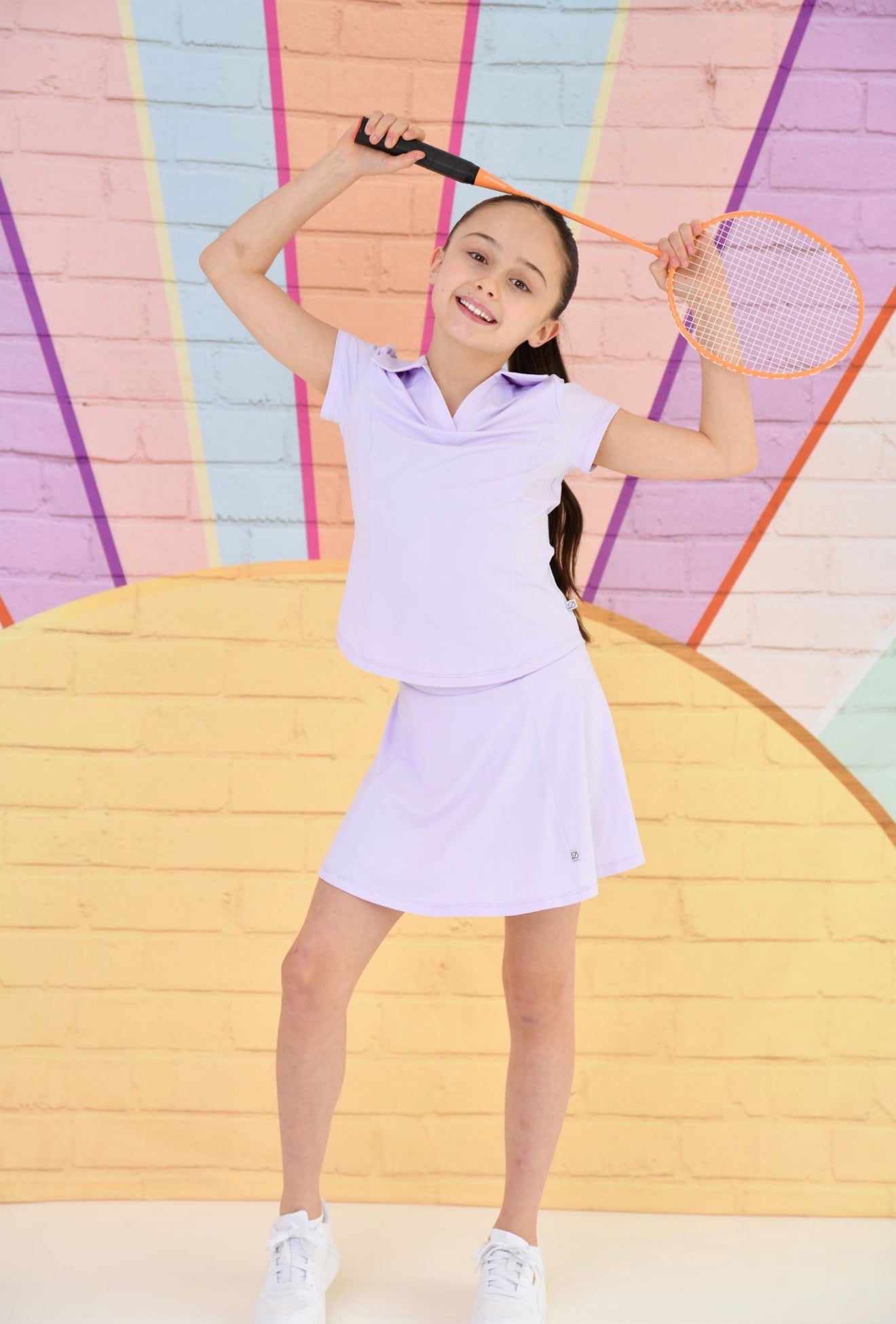 D by Dolly Girls Lilac Skort Set – Soft Activewear & Tennis Style Outfit | Ages 2-12 Years